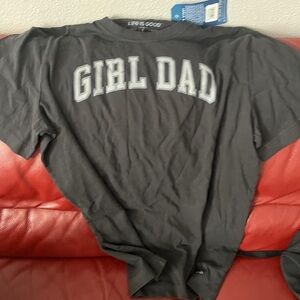 Life Is Good Black Short Sleeve Tee Casual Cotton girl dad sz L